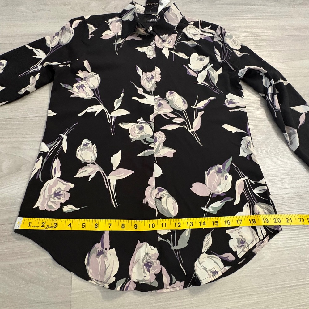Lauren Ralph Lauren Shirt Women Floral Button Down Long Sleeve Blouse Size S NWT - Picture 7 of 16